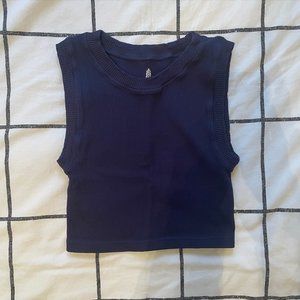 Free People Happiness Runs Muscle Tank in Deepest Navy, Size M/L